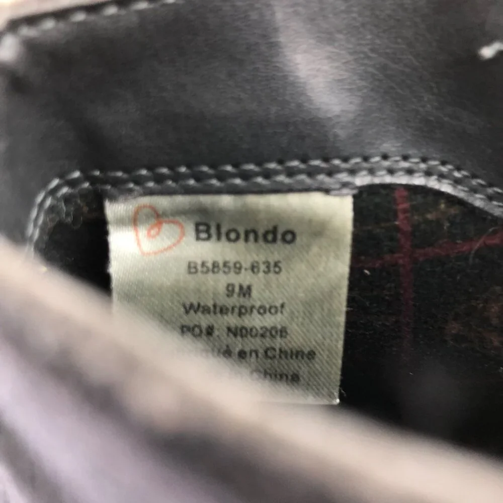 Blondo Ankle Boots Womens 9M Dark Gray Suede Waterproof Double Zip Booties